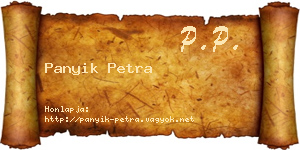 Panyik Petra névjegykártya