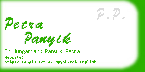 petra panyik business card